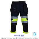Darba Bridži Šorti ar Nokarenām Kabatām HI-VIS K0811H 4 WAYS FULL STRETCH YKK Reflective Cordura Black Drošības Darba Apģērbi Specapģērbi Aizsargapģērbi