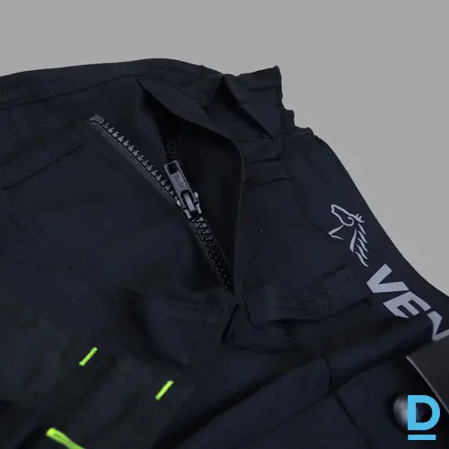 Darba Bridži Šorti ar Nokarenām Kabatām HI-VIS K0811H 4 WAYS FULL STRETCH YKK Reflective Cordura Black Drošības Darba Apģērbi Specapģērbi Aizsargapģērbi