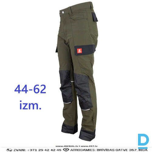 Darba Bikses Elastīgas URGENT 768 Flexi Elastan Nylon Work Trousers Multipocket Olive Green Black Drošības Darba Apģērbi Specapģērbi Aizsargapģērbi