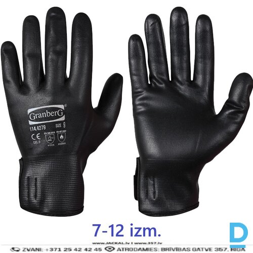 GRANBERG 4279 MOTORMAN Montāžas Darba Cimdi Resistant to Contact Heat Up To 100 C Water and Oil Repellent Black NORWAY Drošības Darba Apģērbi Aksesuāri