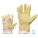 Gloves leather yellow (pigskin) warm