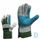 Leather gloves with double palms