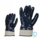 Blue coated gloves
