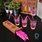 Pink nature friendly drinking straws 24 cm / 5 mm / 80 pcs.