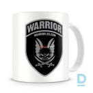 Warriors logo mug with shield on front and back