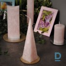 Gaiši rozā piramīdas svece 23 x 5,5 cm