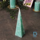 Light green pyramid candle 23 x 5.5 cm