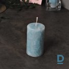 Light blue cylinder candle 10.4 x 6 cm