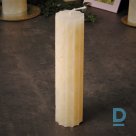 Cream-colored robot cylinder candle 19 x 4.5 cm