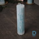 Light blue robot cylinder candle 19 x 4.5 cm