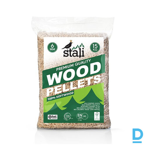 STAĻI PREMIUM Kokskaidu granulas 6mm, Palete ar 15kg maisiem