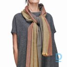 Hand woven double sided linen & wool scarf FIESTA