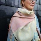 Двусторонний шарф ручной работы из льна и шерсти с бахромой FIESTA