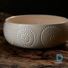 Ceramic serving or salad bowl flower – white