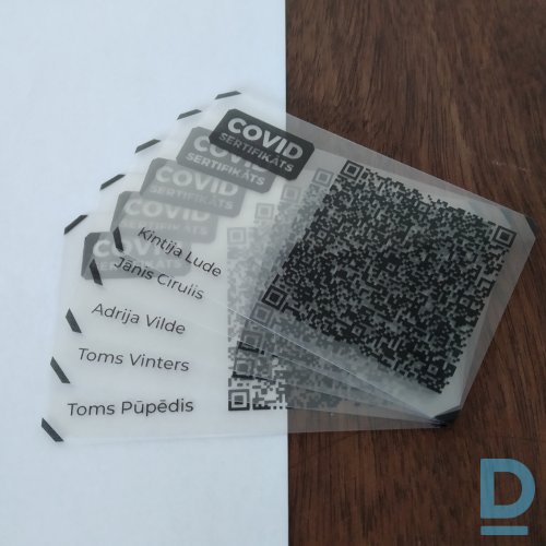 Caurspīdīgs - COVID ID ar QR kodu
