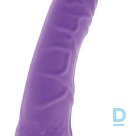 Фиолетовый вибратор с лепестками в основании PURRFECT SILICONE CLASSIC 7INCH PURPLE - 18 см.