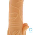 Телесный вибратор с лепестками в основании PURRFECT SILICONE CLASSIC 7INCH FLESH - 18 см.