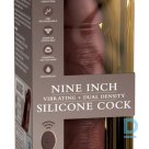 9“ Vibrating + Dual Density Silicone Cock with Remote