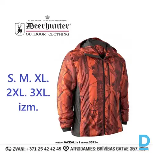 DEERHUNTER Medību Makšķerēšanas Ūdensnecaurlaidīga Jaka Deer Tex Multipcket Teflon Shield Fast Dry Red Black DENMARK Drošības Ikdienas Apģērbi Specapģērbi