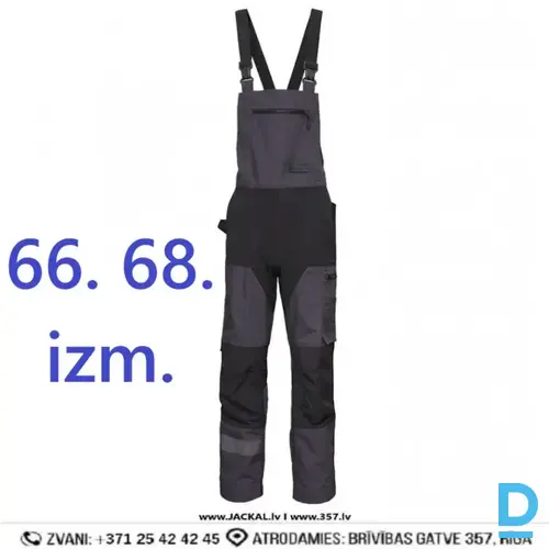 Liela Izmēra Elastīgi Darba Puskombinezoni FUSION 4 Way Stretch Nylon Multipocket Washable Grey Black Drošības Darba Apģērbi Specapģērbi Aizsargapģērbi