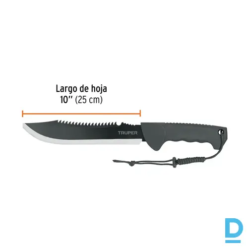 TRUPER MACH 10X Mačete Naža Tipa Pārgājieniem 25cm TPR Handle Anti Vibration Ergonomic Design Black MEXICO Rokas Darba Instrumenti TRUPER MACH 10X Mačete Naža Tipa Pārgājieniem 25cm TPR Handle Anti Vibration Ergonomic Design Black MEXICO Rokas Darba Instrumenti