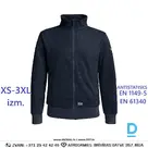 Рабочая куртка SIR ESD из антистатического флиса, эргономичный дизайн, дышащая, максимальная безопасность, темно-синий цвет, Италия, защитная рабочая одежда.