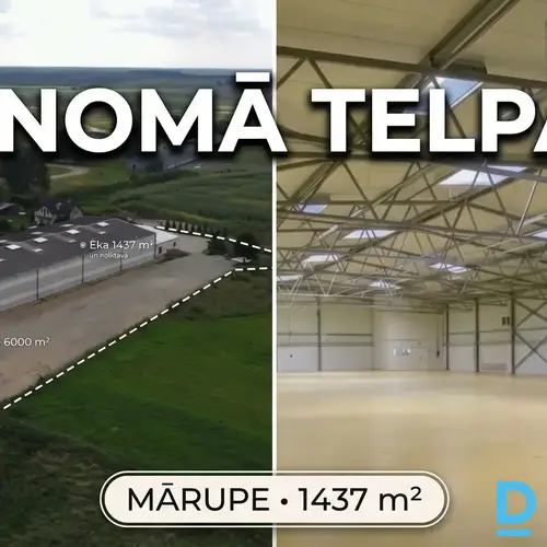 Iznomā stratēģiski izdevīgas un plašas ražošanas/noliktavas telpas Mārupē.