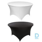Round tablecloth for rent, white, black