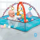 Blue play mat with arches, 80×80×50 cm