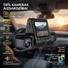 Auto videoreģistrators ar trim kamerām, WiFi un IPS ekrānu