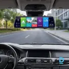 10 collu spoguļa videoreģistrators ar GPS un 1080p aizmugures kameru