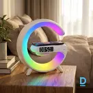 Bezvadu lādētājs modinātājs Bluetooth skaļrunis LED displejs 15x15cm telefonam