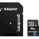 GOODRAM microSD 16GB memory card, Class 10, UHS-I, 100MB/s, with adapter