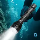 Underwater flashlight with 3 modes and aluminium body