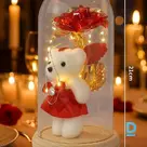 For sale Artificial rose with teddy in a dome and LED light