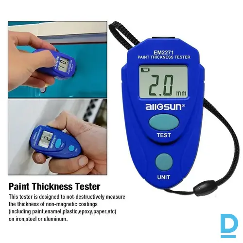 allsun EM2271 digitāls krāsas biezuma mērītājs, 0–2 mm