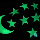 Glow-in-the-dark star and moon decoration set
