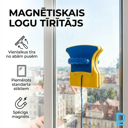 Magnētiskais logu tīrītājs abpusējai tīrīšanai standarta stikliem