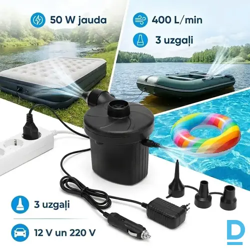Pumpis ar uzgaļiem Matracim, laivai, peldriņķim u.c. 12v , 200v