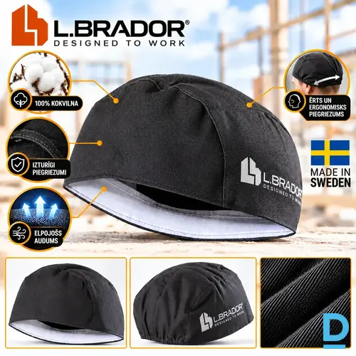 L BRADOR 580B Darba Cepures Metinātājiem Kokvilnas Universal Welders Hat Black White SWEDEN Drošības Darba Apģērbi Specapģērbi