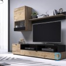 For sale SNAP TV wall set, color: lefkas oak / black matt