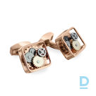 For sale Square Gear cufflinks in rose gold color plated stainless steel
