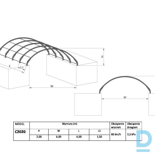 Konteineru nojume/bez aizmugurējās sienas/ 6x6x2m Konteineru nojume/bez aizmugurējās sienas/ 6x6x2m