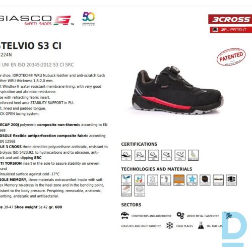 Pārdod GIASCO ITALY Vīriešu darba apavi