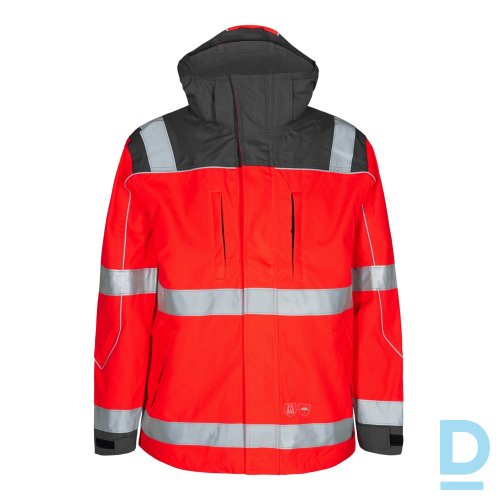 Pārdod Medību apģērbs Jaku Komplekts ENGEL Red Grey Waterproof Breathable Safety Workwear Parka Shell Jacket Darba Apģērbs