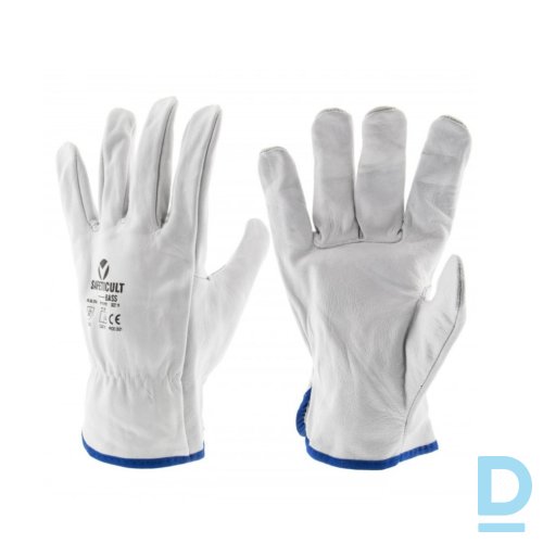 Darba Cimdi Ādas Ergonomiski Metinātāju BASS Safeticult Welding Gloves White Darba Apģērbs Aksesuārs