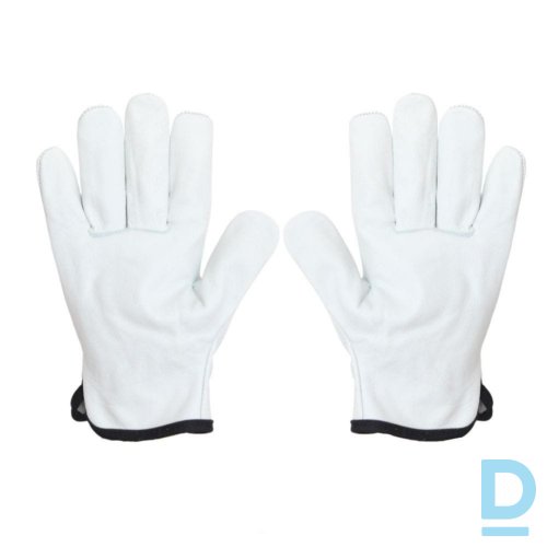 Darba Cimdi Ādas Ergonomiski Metinātāju BASS Safeticult Welding Gloves White Darba Apģērbs Aksesuārs