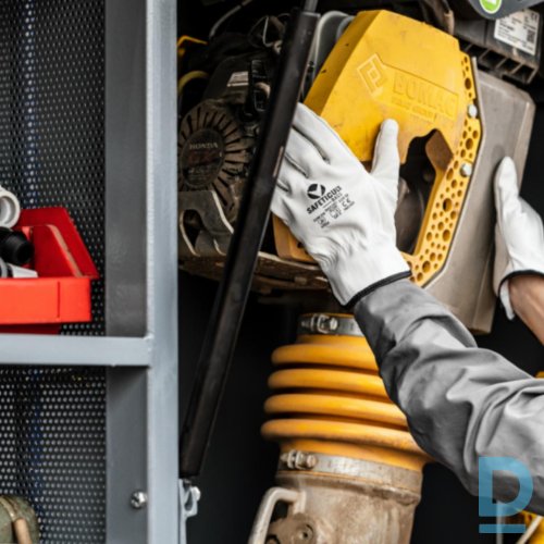 Darba Cimdi Ādas Ergonomiski Metinātāju BASS Safeticult Welding Gloves White Darba Apģērbs Aksesuārs