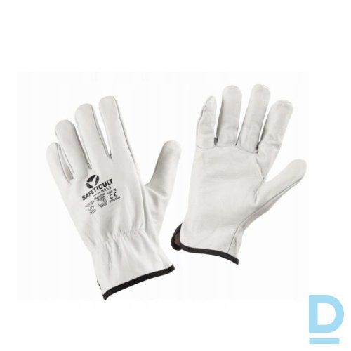 Darba Cimdi Ādas Ergonomiski Metinātāju BASS Safeticult Welding Gloves White Darba Apģērbs Aksesuārs
