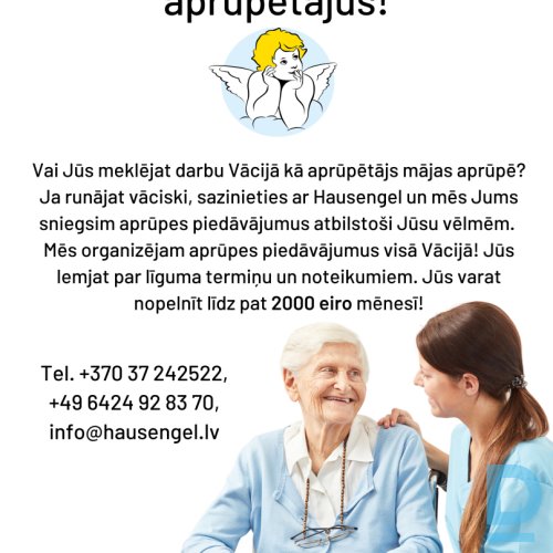 Aprūpētāja vakance darbam Vācijā Aprūpētāja vakance darbam Vācijā